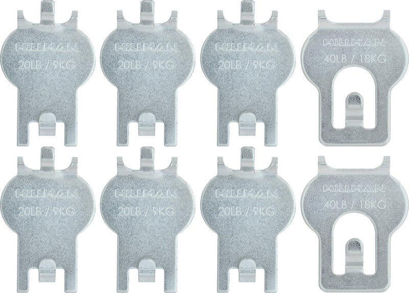 HIGH & MIGHTY 515314 Picture Hanger Value Pack, Easy Tool-Free Dry Wall Art Hangers for Artwork, Photos, and Mirrors, Holds up to 20Lbs-40Lbs, 8 Pack, Steel, Silver - Image 1